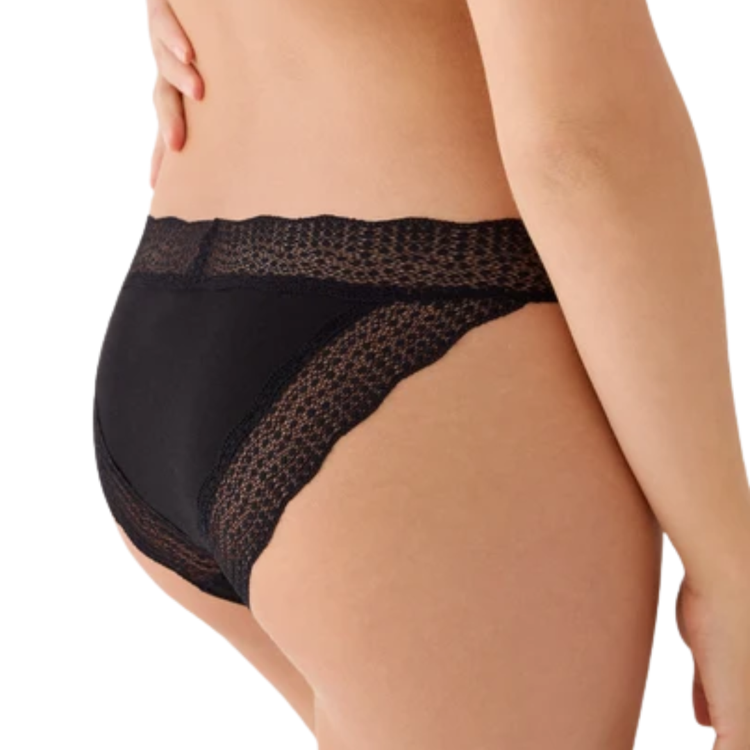 Slip Midi in Cotone Elasticizzato e Pizzo Smerlato