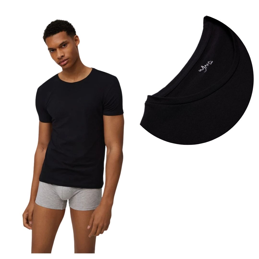 T-shirt a maniche corte in cotone elastico