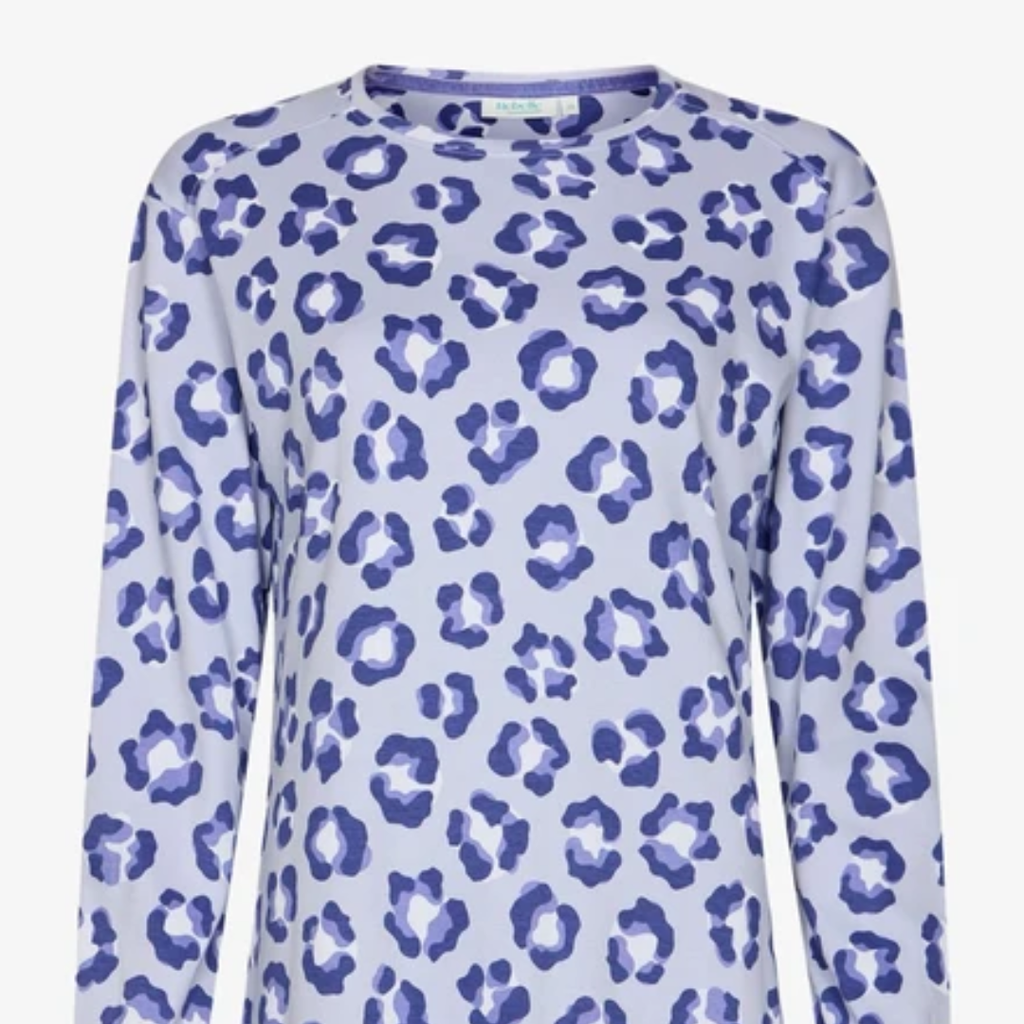 CAMICIA DA NOTTE PASTUNETTE leopardato blu