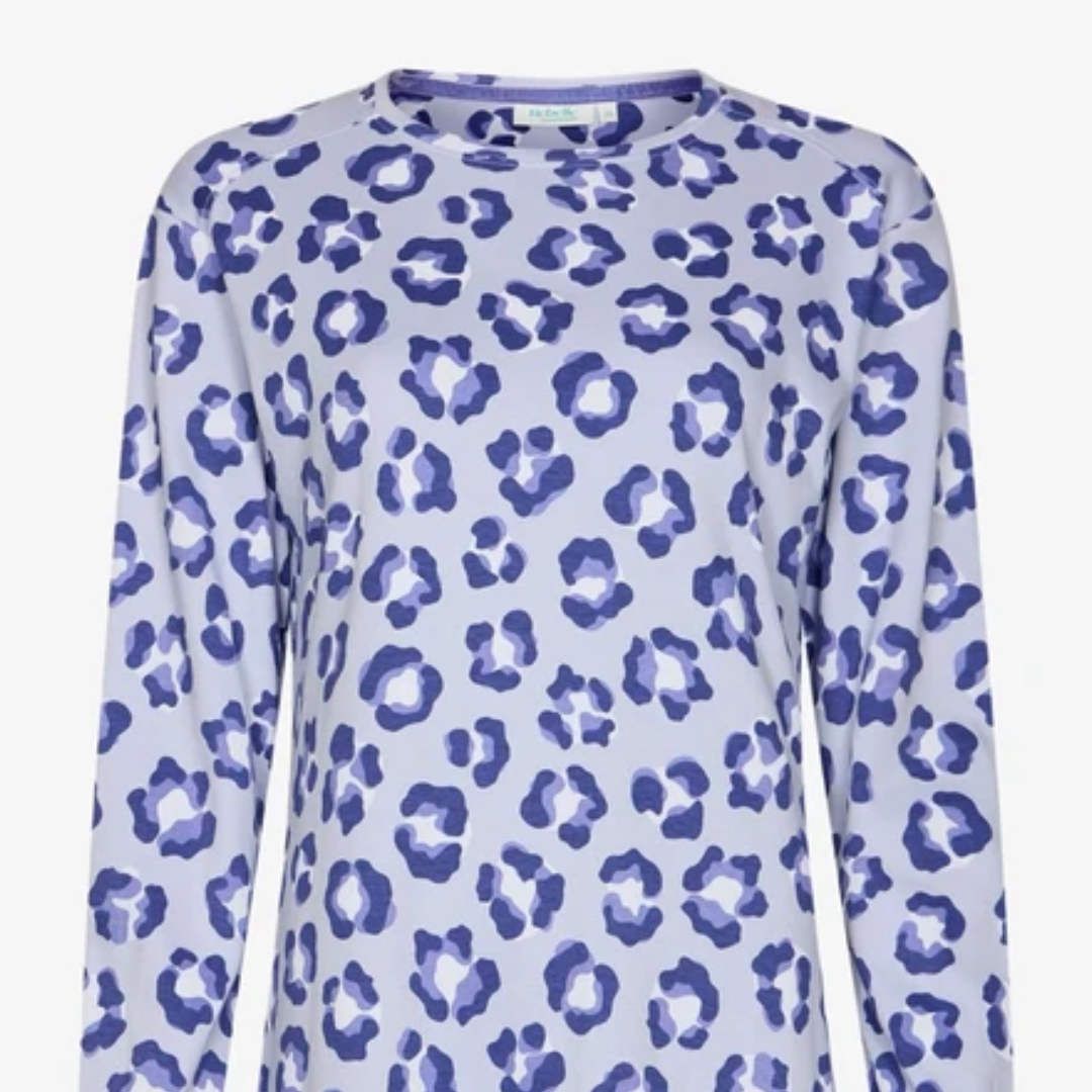 CAMICIA DA NOTTE PASTUNETTE leopardato blu
