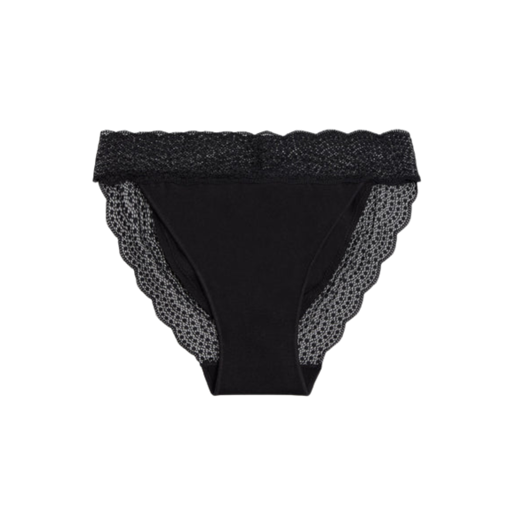 Slip Midi in Cotone Elasticizzato e Pizzo Smerlato