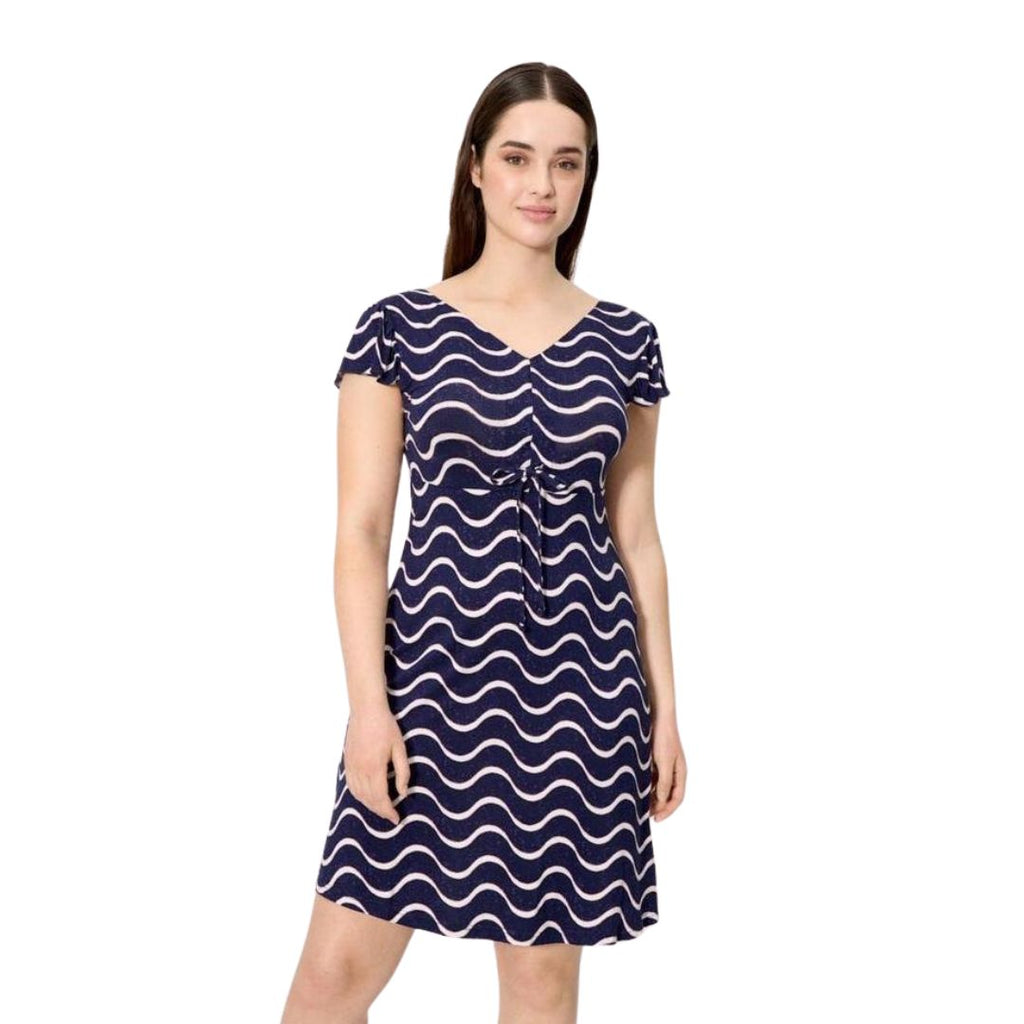 VESTITO MEZZA MANICA blu con grafica onde