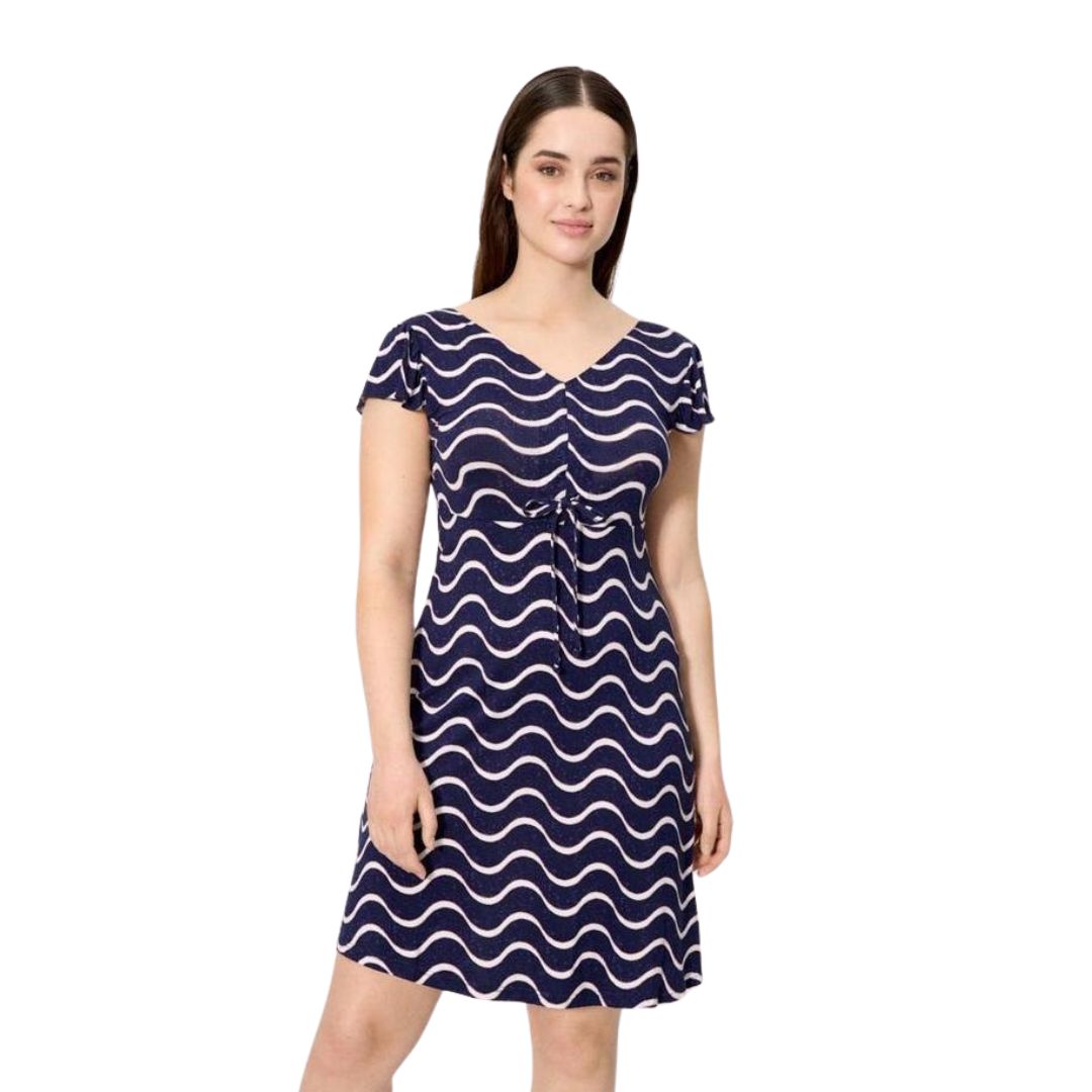 VESTITO MEZZA MANICA blu con grafica onde