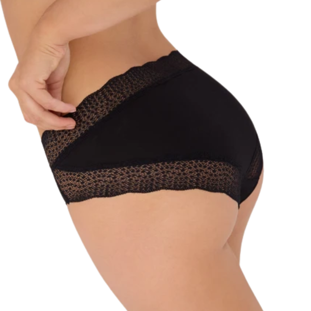 Slip Midi in Cotone Elasticizzato e Pizzo Smerlato – Comfort Avvolgente ed Eleganza (Taglia XXL)