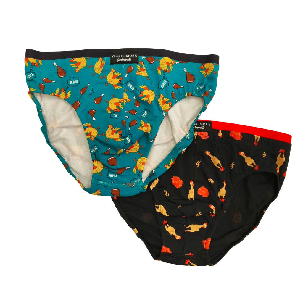 Slip Uomo Bi-Pack in cotone  con polli
