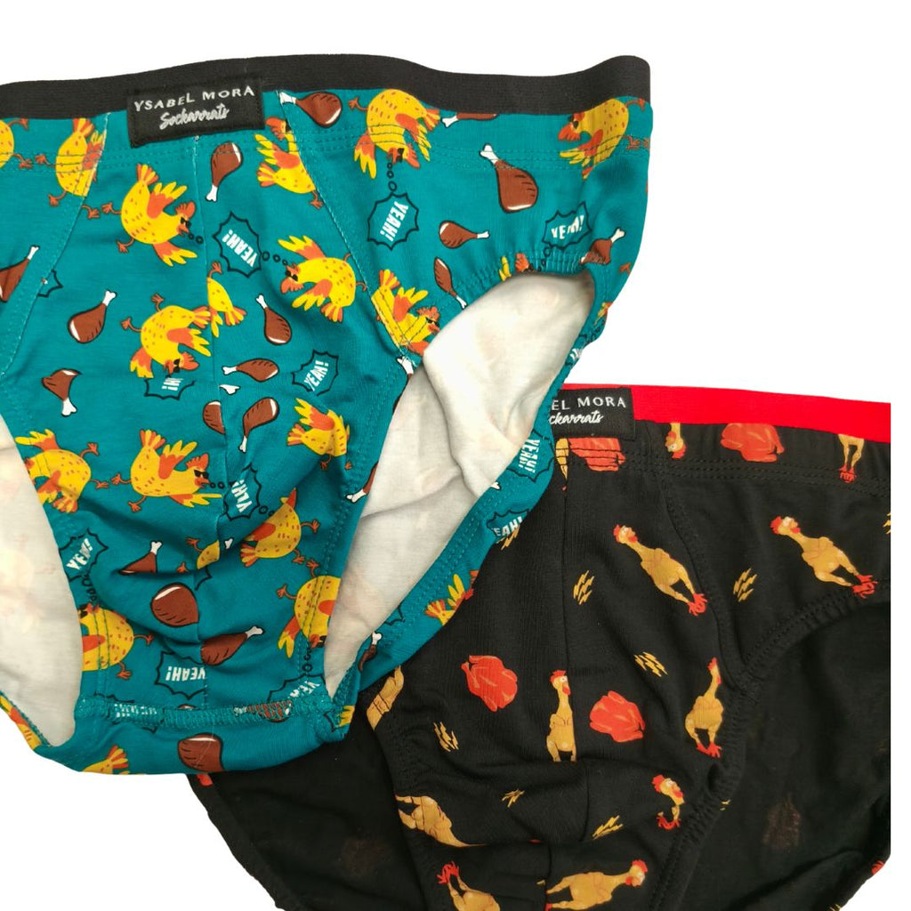 Slip Uomo Bi-Pack in cotone  con polli