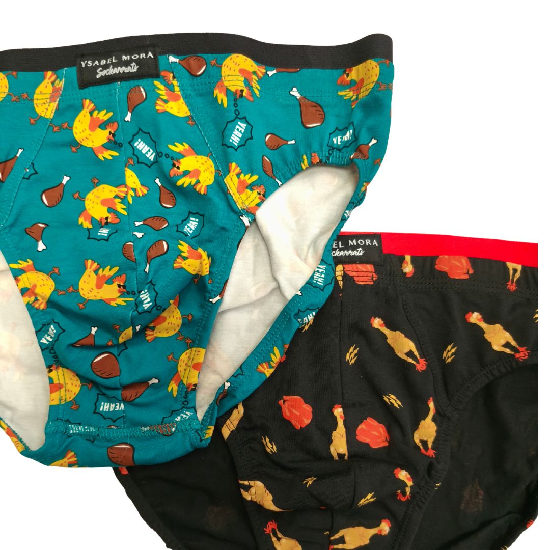 Slip Uomo Bi-Pack in cotone  con polli