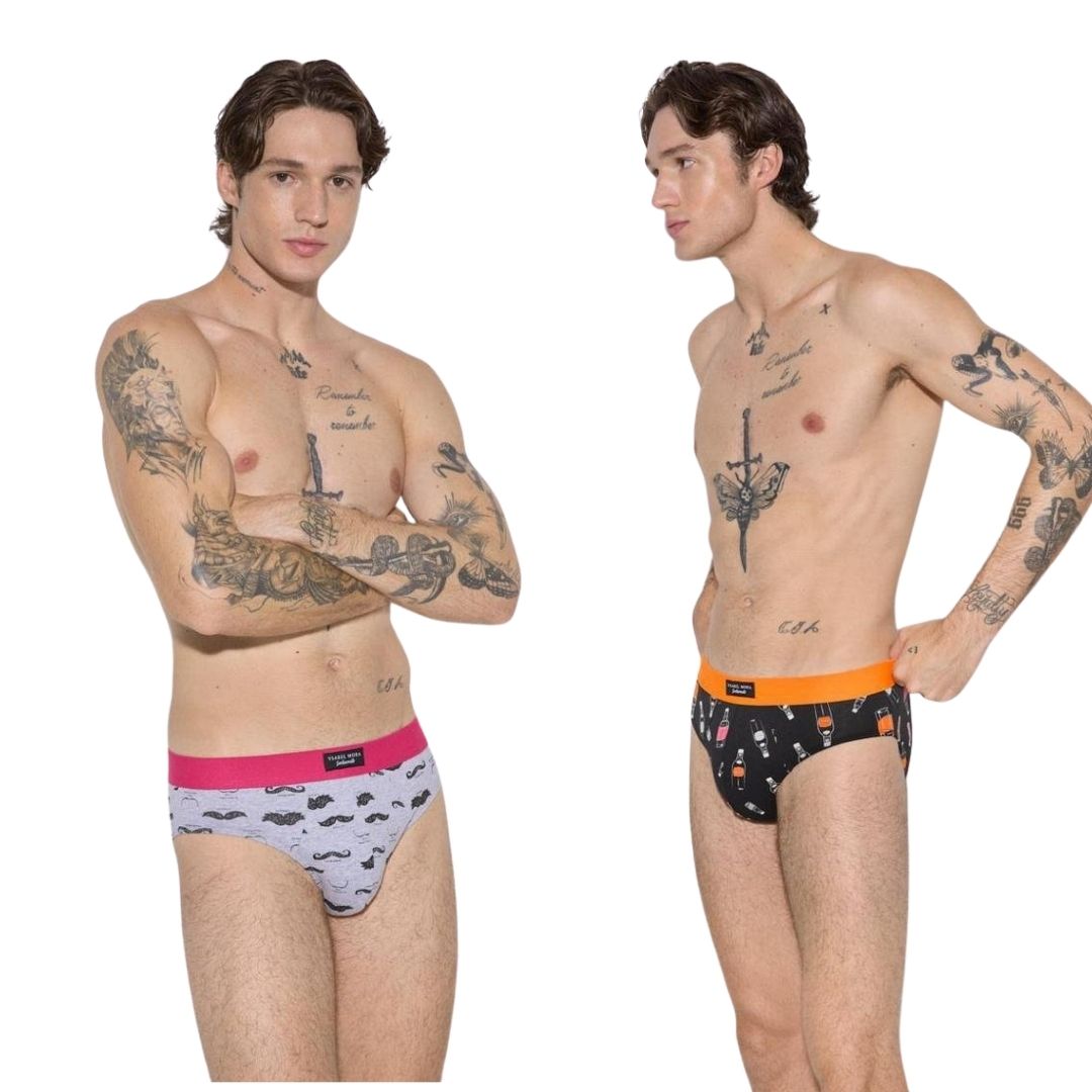 Bi-pack SLIP UOMO in cotone con elastico a contrasto linea Sockarrats