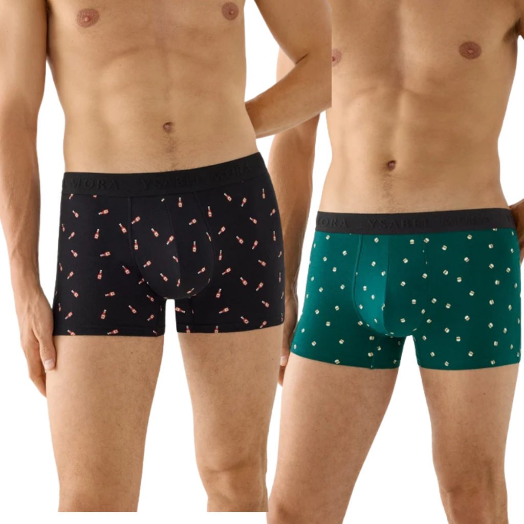Bi-Pack Boxer Uomo Ysabel Mora "Hamburger & Ketchup" in Cotone Elastico