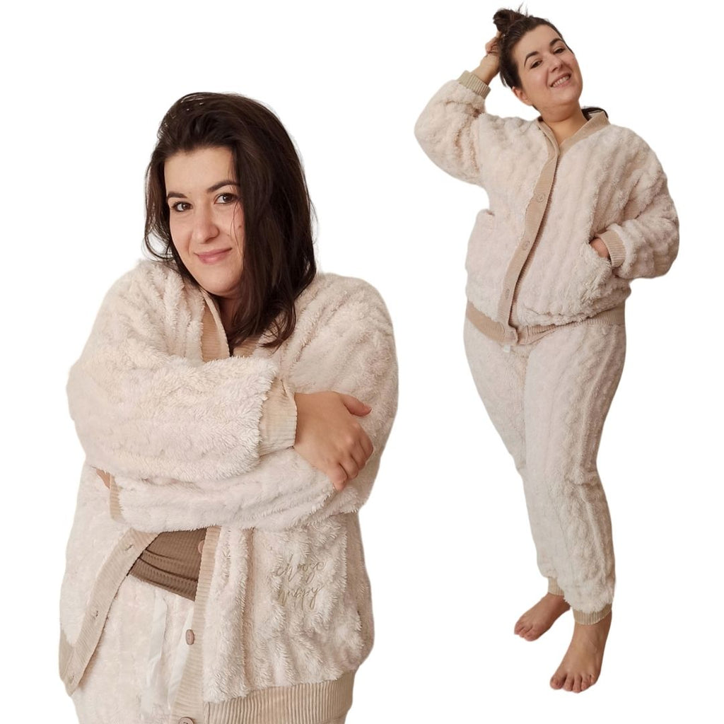 Pigiama ciniglia cardigan