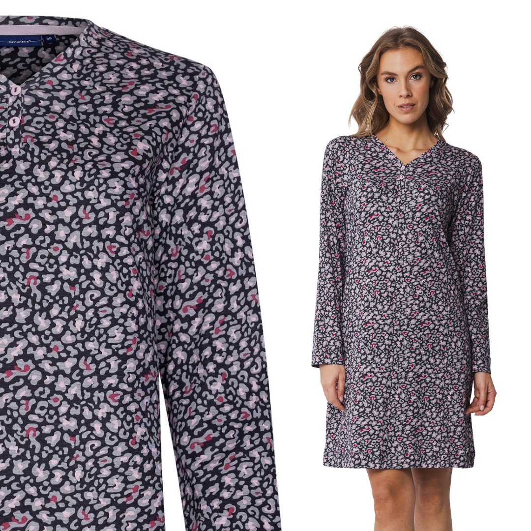CAMICIA DA NOTTE pastunette donna m/l leopardato