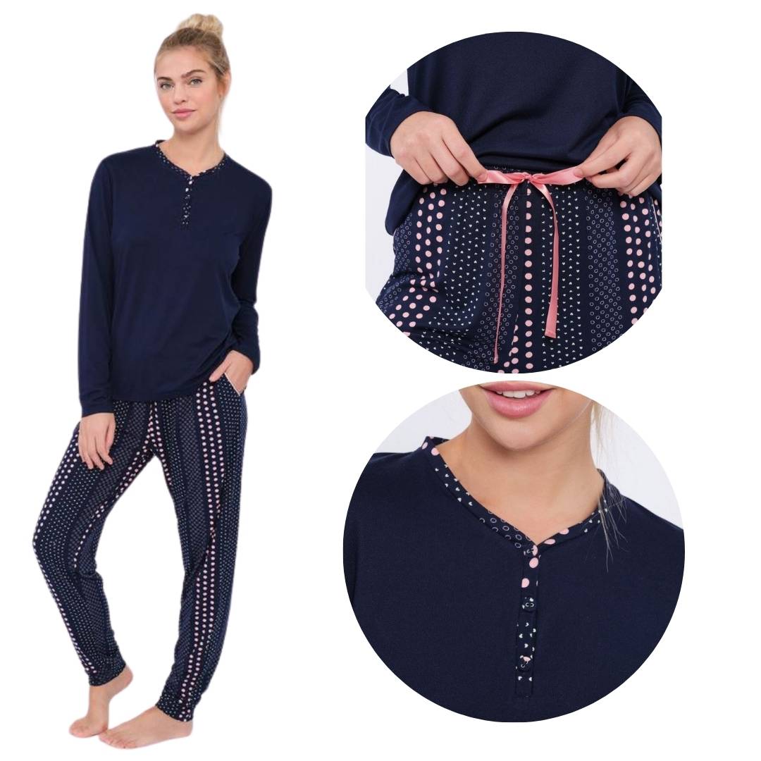 Pigiama Donna con pois e cuoricini