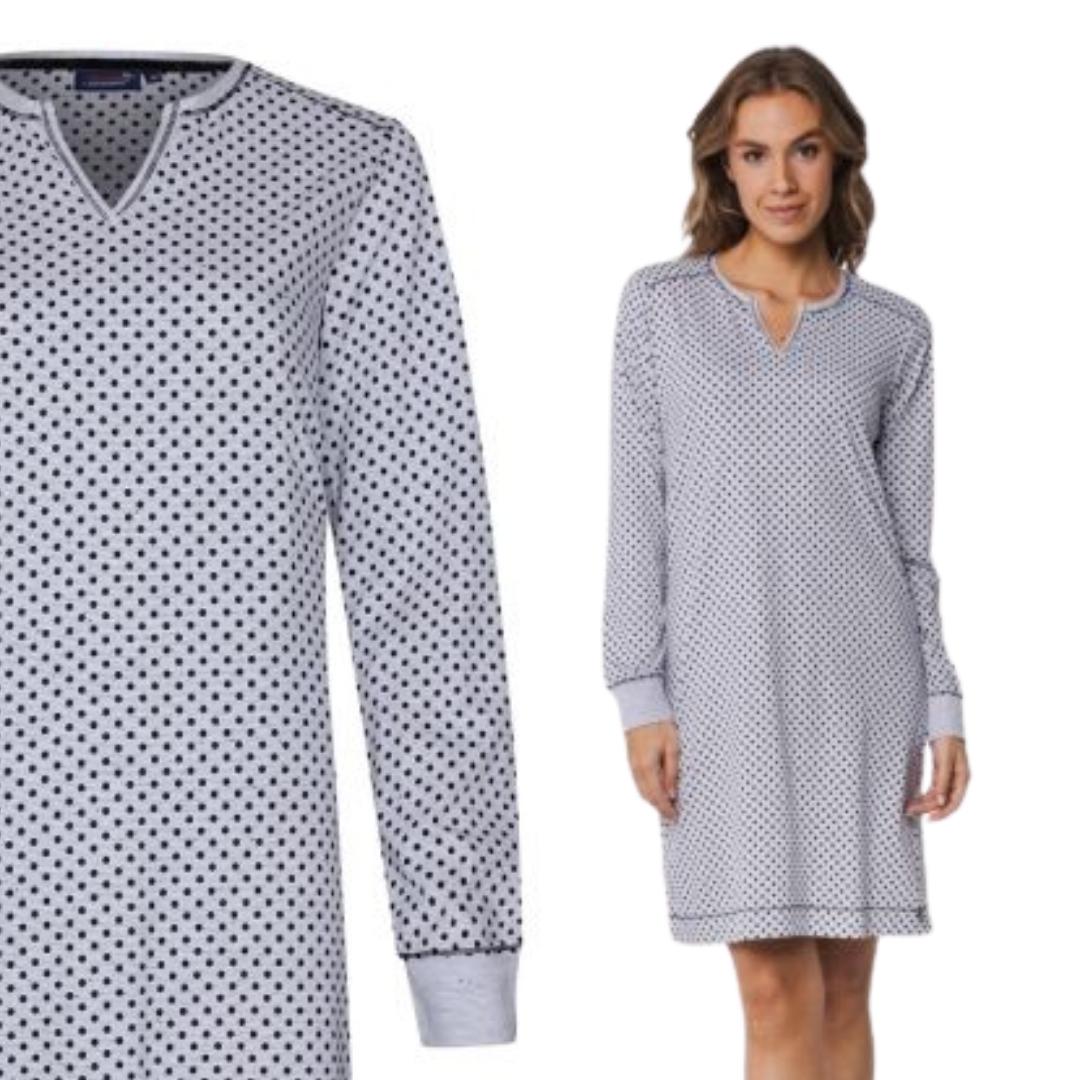 camicia da notte m/l rebelle pois