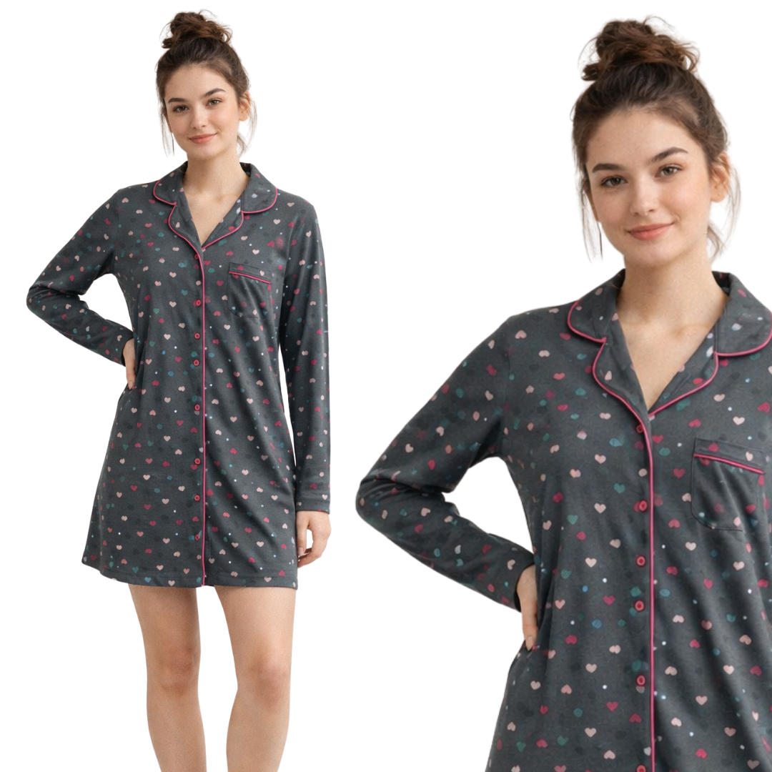 Camicia da notte M/L Rebelle cuori