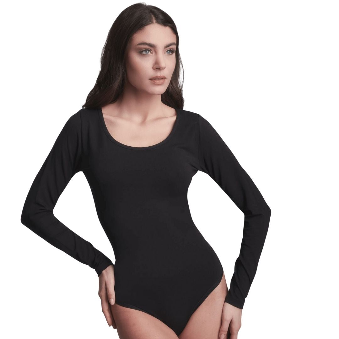Body manica lunga in micromodal felpato