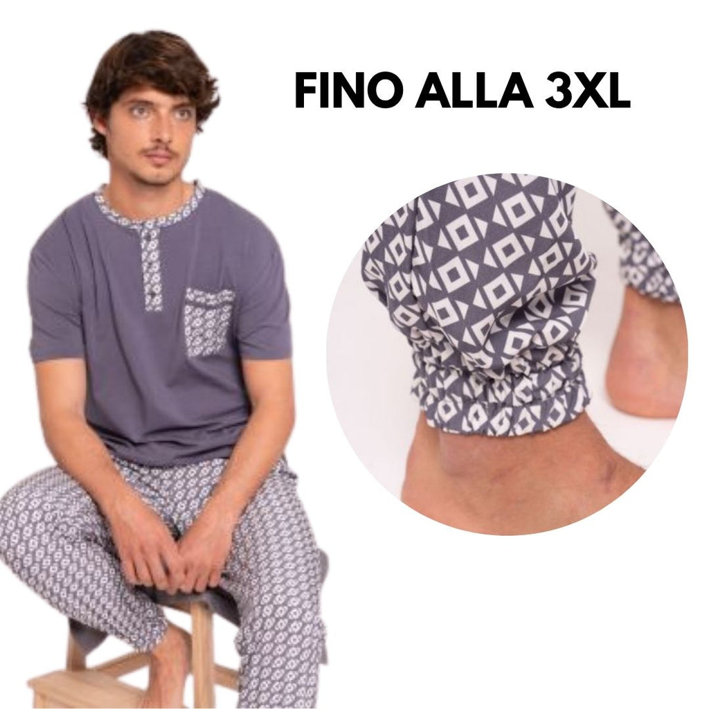 PIGIAMA UOMO M/M MUYDEMI GRIGIO AVIO