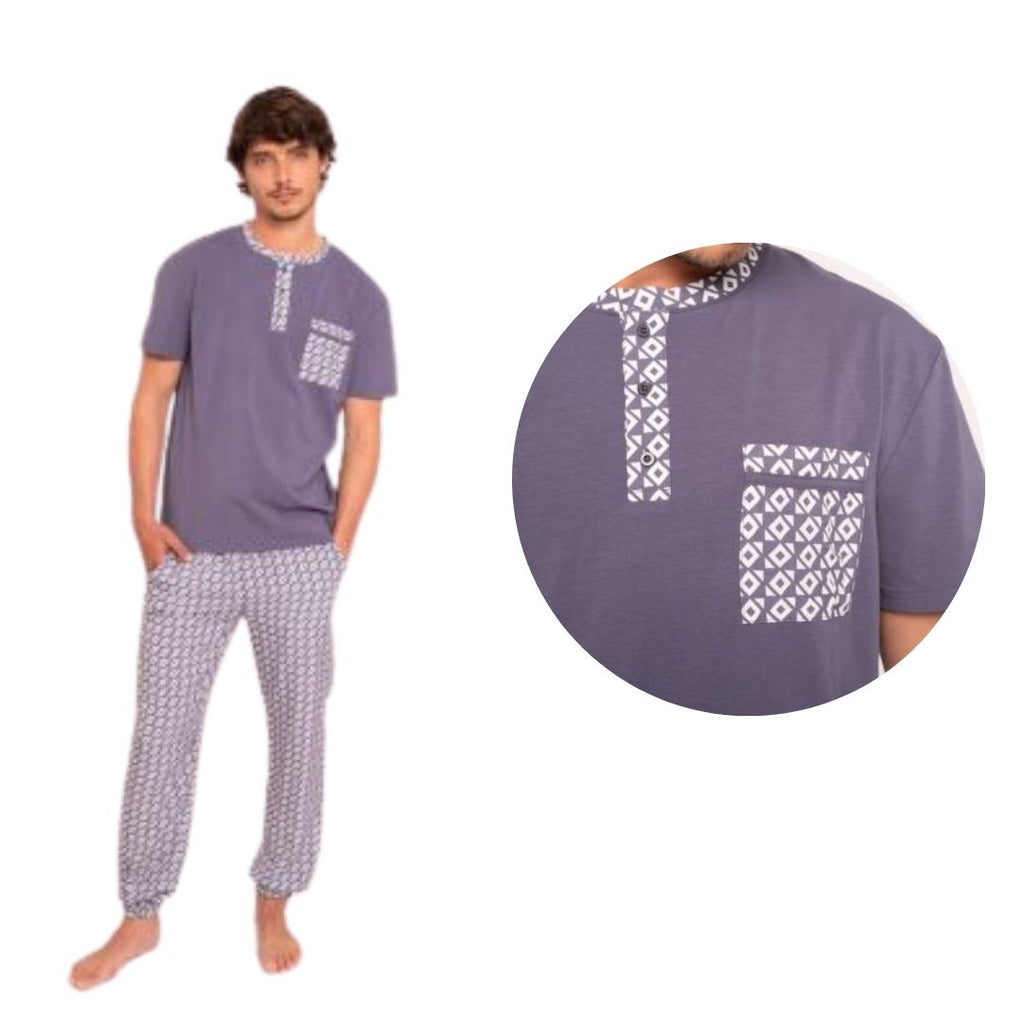 PIGIAMA UOMO M/M MUYDEMI GRIGIO AVIO